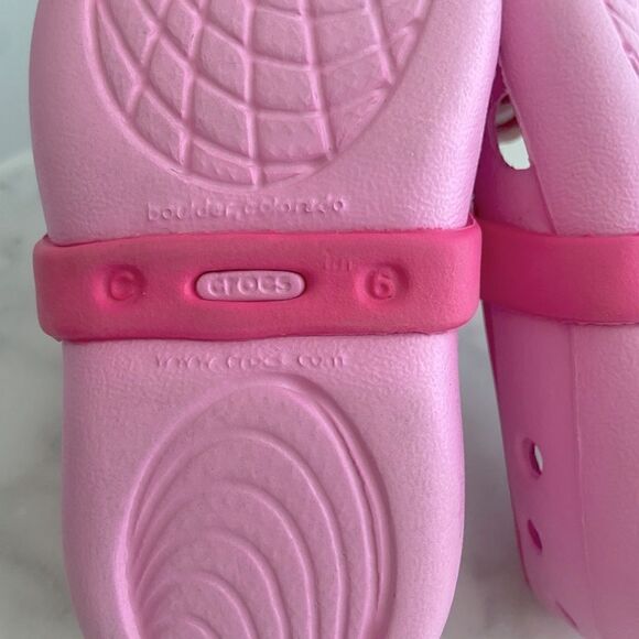 Crocs Kids Girls Keeley Springtime Embellished Mary Jane Flats Shoes Pink 6/ C6 - Picture 12 of 13